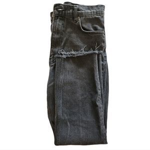 Reformation Cynthia Raw Hem High Rise Straight Jean in Seine